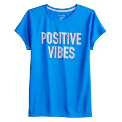 Girls 7-16 Tek Gear® Graphic Tee in Regular & Plus Size -Sleep On It Sales Shop 4629645 Blue Positive Vibes