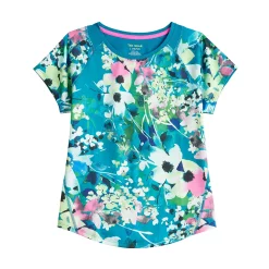 Girls 7-16 Tek Gear® Short Sleeve Performance Tee in Regular & Plus Size -Sleep On It Sales Shop 4849375 Teal Wildflowers