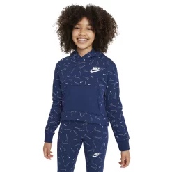 Girls 7-16 Nike Printed Fleece Hoodie -Sleep On It Sales Shop 4878466 Blue Void White