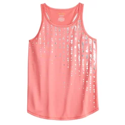 Girls 7-16 Tek Gear® Graphic Tank Top in Regular & Plus Size -Sleep On It Sales Shop 4888286 Coral Foil Stacked