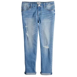 Girls 4-20 SO® Favorite Girlfriend Jeans in Regular & Plus Sizes 7 Girls 4-20 SO® Favorite Girlfriend Jeans in Regular & Plus Sizes -Sleep On It Sales Shop 4937624 Medium Wash Destructed