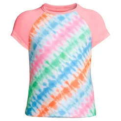 Girls 8-16 Lands' End Short Sleeve Crewneck Rash Guard in Plus Size -Sleep On It Sales Shop 4961790 Turquoise Tie Dye