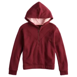 Girls 7-16 Tek Gear® Ultrasoft Fleece 1/4-Zip Hoodie in Regular & Plus -Sleep On It Sales Shop 4972462 Chilled Wine