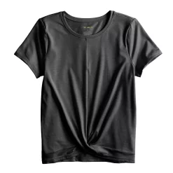 Girls 7-16 Tek Gear® Soft Tek Twist Hem Tee in Regular & Plus -Sleep On It Sales Shop 5005956 Mineral Black
