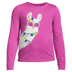 Girls 10-16 Lands' End Graphic Tee in Plus Size -Sleep On It Sales Shop 5189139 Fun Llama