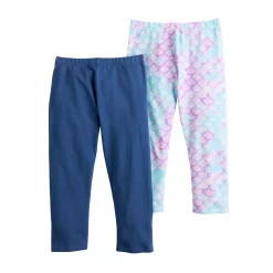Girls 6-20 SO® 2-Pack Capri Leggings -Sleep On It Sales Shop 5254782 Navy Mermaid Dye