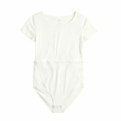 Girls 6-20 SO® Adaptive Abdominal Access Bodysuit in Regular & Plus -Sleep On It Sales Shop 5270184 Ivory