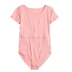 Girls 6-20 SO® Adaptive Abdominal Access Bodysuit in Regular & Plus -Sleep On It Sales Shop 5270184 Mauve Pink
