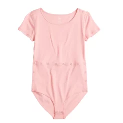 Girls 6-20 SO® Adaptive Abdominal Access Bodysuit in Regular & Plus -Sleep On It Sales Shop 5270184 Pink