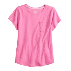 Girls 6-20 SO® Favorite Pocket Tee in Regular & Plus -Sleep On It Sales Shop 5273419 Pink