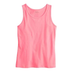 Girls 6-20 SO® Core Layering Tank Top in Regular & Plus -Sleep On It Sales Shop 5315629 Pink Splash