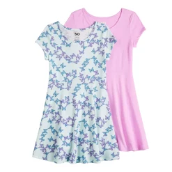 Girls 6-20 SO® 2-Pack Skater Dresses in Regular & Plus -Sleep On It Sales Shop 5316505 Butterflies