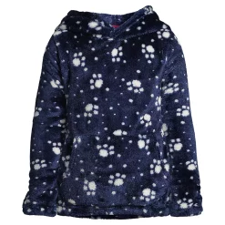 Girls 2-16 Lands' End Fuzzy Sweatshirt in Regular & Plus -Sleep On It Sales Shop 5497204 Deep Navy Paw Prints