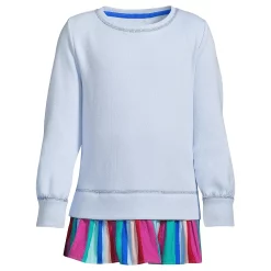 Girls 2-16 Lands' End Girls Fleece Ruffle Hem Top in Regular & Plus Size
