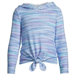 Girls 2-16 Lands' End Long Sleeve Soft Brushed Top in Regular & Plus -Sleep On It Sales Shop 5497208 Blue Multi Space Dye