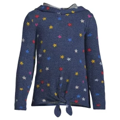 Girls 2-16 Lands' End Long Sleeve Soft Brushed Top in Regular & Plus -Sleep On It Sales Shop 5497208 Deep Sea Navy Stars