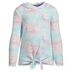 Girls 2-16 Lands' End Long Sleeve Soft Brushed Top in Regular & Plus -Sleep On It Sales Shop 5497208 Ivory Snowflake