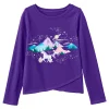 Girls 2-16 Lands' End Long Sleeve Curved Hem Graphic Tee in Regular & Plus