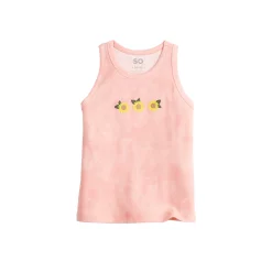 Girls 6-20 SO® High Neck Tank Top in Regular & Plus -Sleep On It Sales Shop 5497213 Coral Sunflower