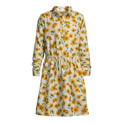 Girls 4-18 Lands' End Long Sleeve Tie Front Flannel Dress -Sleep On It Sales Shop 5498985 Aqua Sunflower