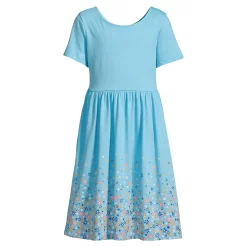 Girls 4-18 Lands' End Gathered Waist Jersey Dress in Regular & Plus -Sleep On It Sales Shop 5498990 Cute Flower Hem