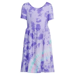Girls 4-18 Lands' End Gathered Waist Jersey Dress in Regular & Plus -Sleep On It Sales Shop 5498990 Galaxy Tie Dye