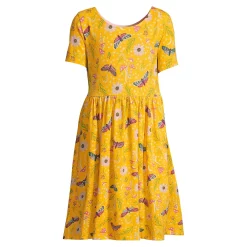 Girls 4-18 Lands' End Gathered Waist Jersey Dress in Regular & Plus -Sleep On It Sales Shop 5498990 Garden Floral
