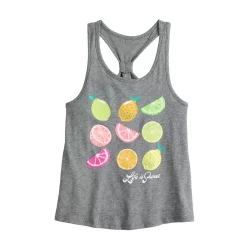 Girls 6-20 SO® Racerback Graphic Tank Top in Regular & Plus -Sleep On It Sales Shop 5524711 ALT2