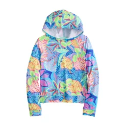 Girls 7-16 Tek Gear® Soft Tek Hoodie Tee in Regular & Plus -Sleep On It Sales Shop 5553609 Blue Foilage