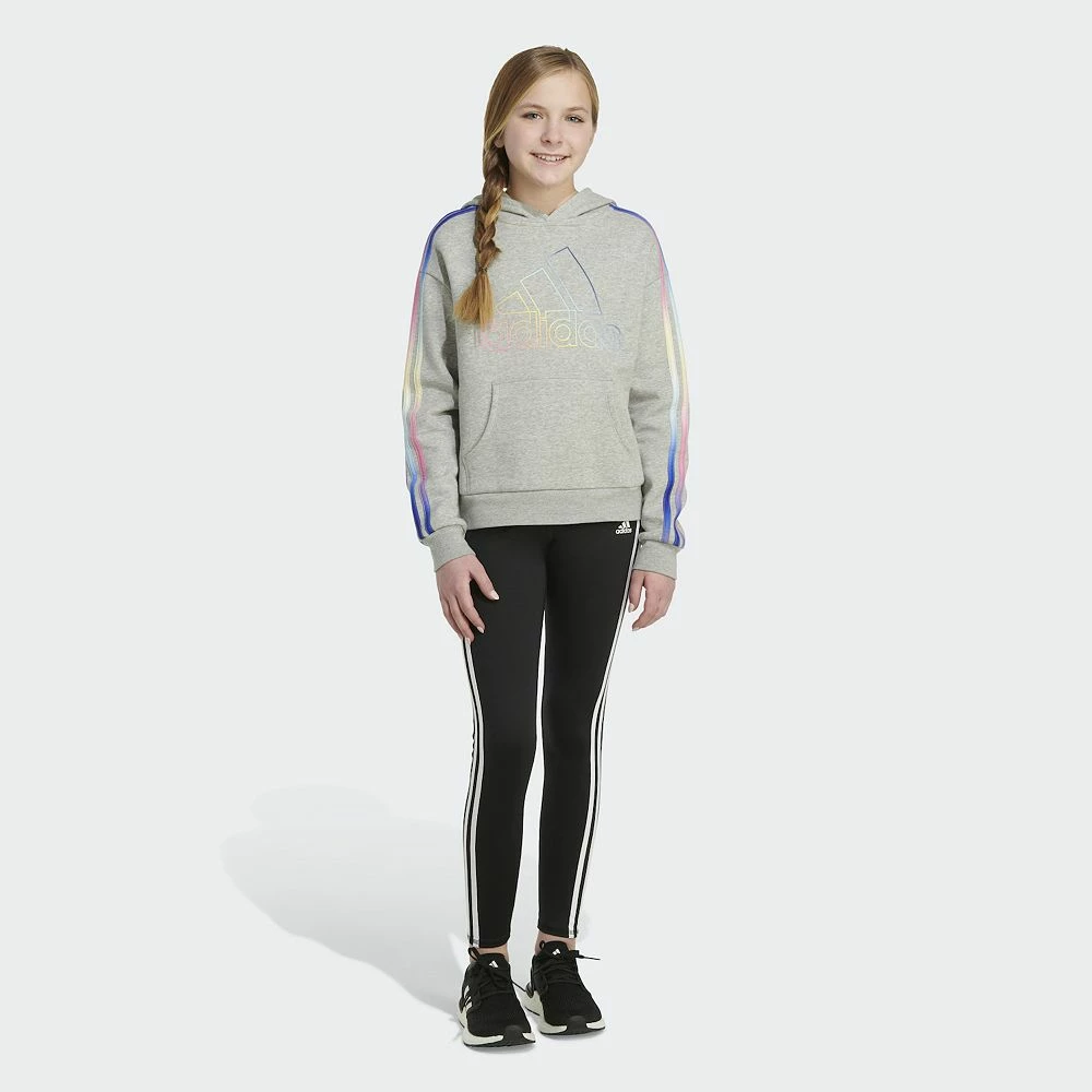 Girls 7-16 adidas Multi 3-Stripes Fleece Hoodie 6 Girls 7-16 adidas Multi 3-Stripes Fleece Hoodie - Image 6