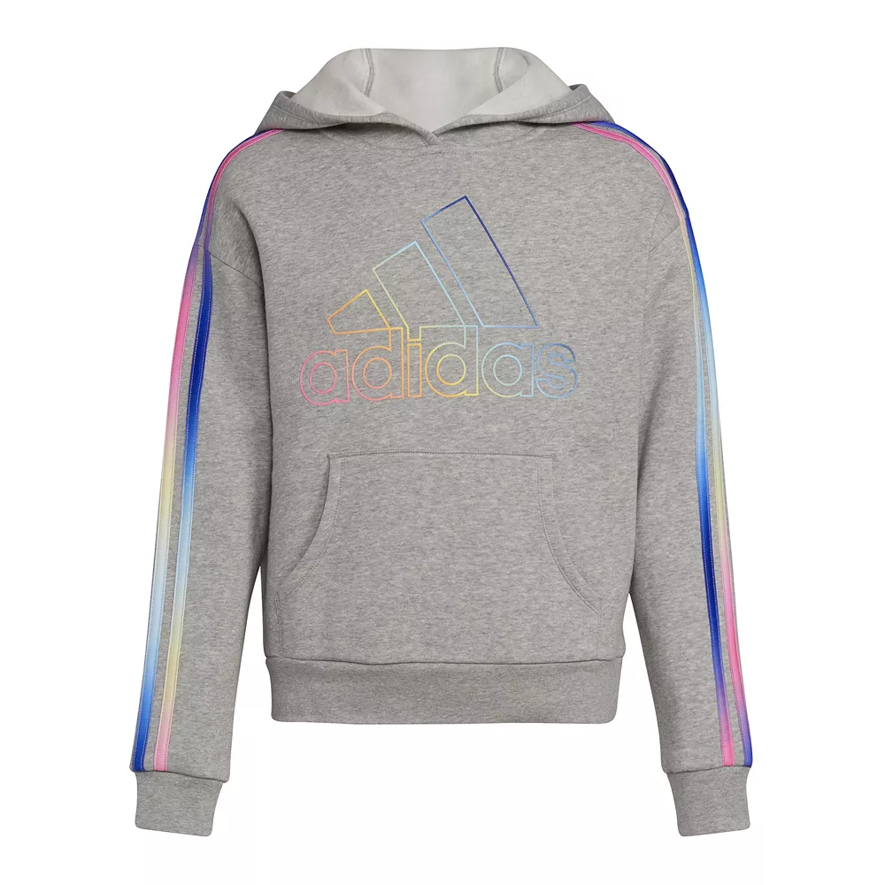 Girls 7-16 adidas Multi 3-Stripes Fleece Hoodie 1 Girls 7-16 adidas Multi 3-Stripes Fleece Hoodie