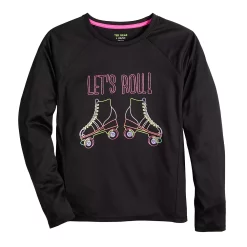 Girls 7-16 Tek Gear® Long Sleeve Graphic Tee in Regular & Plus -Sleep On It Sales Shop 5574651 Black Lets Roll
