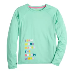 Girls 7-16 Tek Gear® Long Sleeve Graphic Tee in Regular & Plus -Sleep On It Sales Shop 5574651 Teal Teamwork