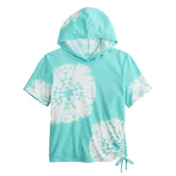 Girls 7-16 SO Hooded Cinch Tee -Sleep On It Sales Shop 5580055 Blue Spiral