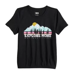 Girls 6-20 SO® Elastic Hem Graphic Tee in Regular & Plus Size -Sleep On It Sales Shop 5580056 Black Explore