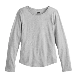 Girls 6-20 SO® Long Sleeve Jersey Core Tee in Regular & Plus