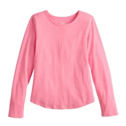 Girls 6-20 SO® Long Sleeve Jersey Core Tee in Regular & Plus -Sleep On It Sales Shop 5585563 Pink