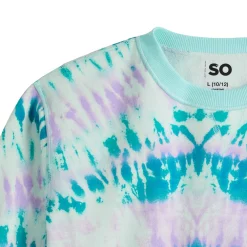 Girls 6-20 SO® Adaptive Easy Dressing, Sensory Friendly, & Abdominal Access Tie Dye Fleece Dress in Regular & Plus -Sleep On It Sales Shop 5598670 ALT