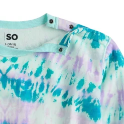 Girls 6-20 SO® Adaptive Easy Dressing, Sensory Friendly, & Abdominal Access Tie Dye Fleece Dress in Regular & Plus -Sleep On It Sales Shop 5598670 ALT2