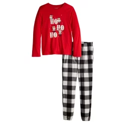 Girls 4-16 Jammies For Your Families® Ho Ho Ho Pajama Set 5 Girls 4-16 Jammies For Your Families® Ho Ho Ho Pajama Set -Sleep On It Sales Shop 5627174 Deep Skin Tone Santa