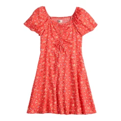 Girls 6-20 SO® Ruched Front Flutter Sleeve Dress in Regular & Plus Size