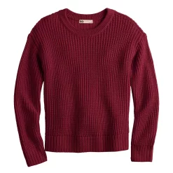 Girls 6-20 SO® Knit Crewneck Sweater in Regular & Plus Size -Sleep On It Sales Shop 5653221 Burgundy