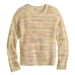 Girls 6-20 SO® Knit Crewneck Sweater in Regular & Plus Size -Sleep On It Sales Shop 5653221 Multi Spacedye