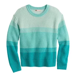 Girls 6-20 SO® Knit Crewneck Sweater in Regular & Plus Size -Sleep On It Sales Shop 5653221 Teal Ombre