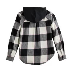 Girls 6-20 SO® Boyfriend Flannel Hooded Shirt in Regular & Plus Size -Sleep On It Sales Shop 5653276 ALT