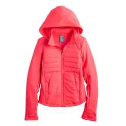 Girls 7-16 Tek Gear® Mixed Media Jacket in Regular & Plus -Sleep On It Sales Shop 5674143 Fanatic Pink