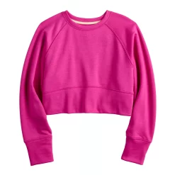 Girls 7-16 Tek Gear Stretch Fleece Cropped Crew Sweatshirt in Regular & Plus