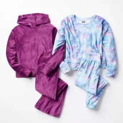 Girls 7-16 SO Cozy Velour Pullover Crewneck in Regular & Plus Size -Sleep On It Sales Shop 5748183 ALT7
