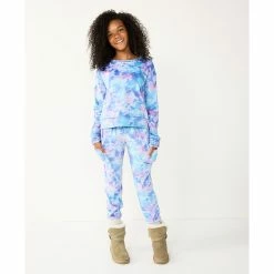 Girls 7-16 SO Cozy Velour Pullover Crewneck in Regular & Plus Size -Sleep On It Sales Shop 5748183 ALT8