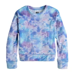 Girls 7-16 SO Cozy Velour Pullover Crewneck in Regular & Plus Size -Sleep On It Sales Shop 5748183 Mermaid Dye